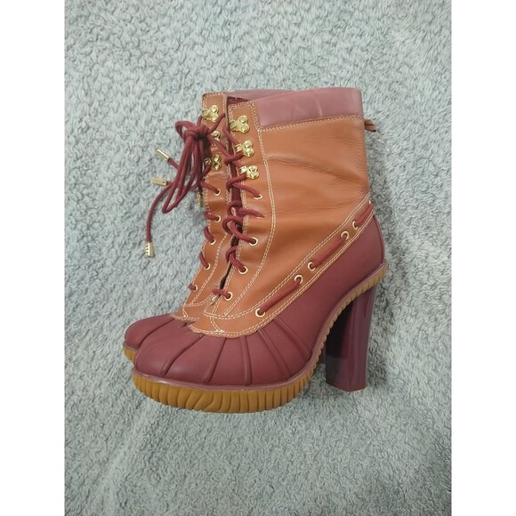 Michael Kors Leather Heeled Boots Size 8 Y2K Vintage - Picture 10 of 13